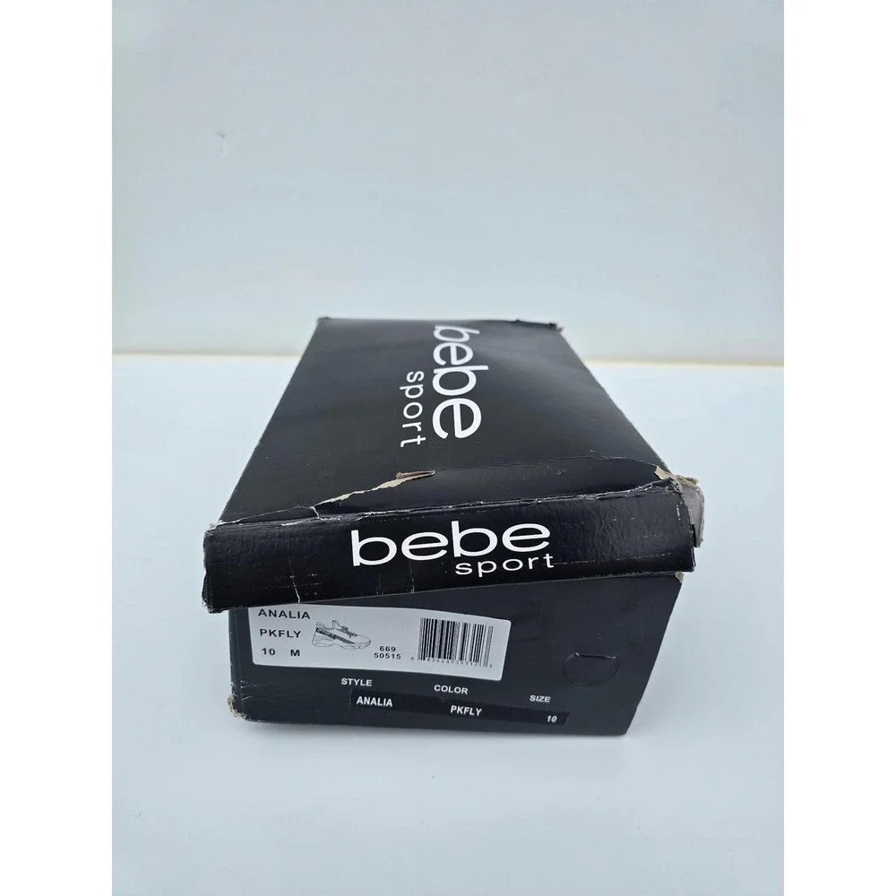 NWT Bebe Sport Analia Knit Sneakers Pink/Rose Gold Rhinestone Women's Size 10 - Picture 6 of 7